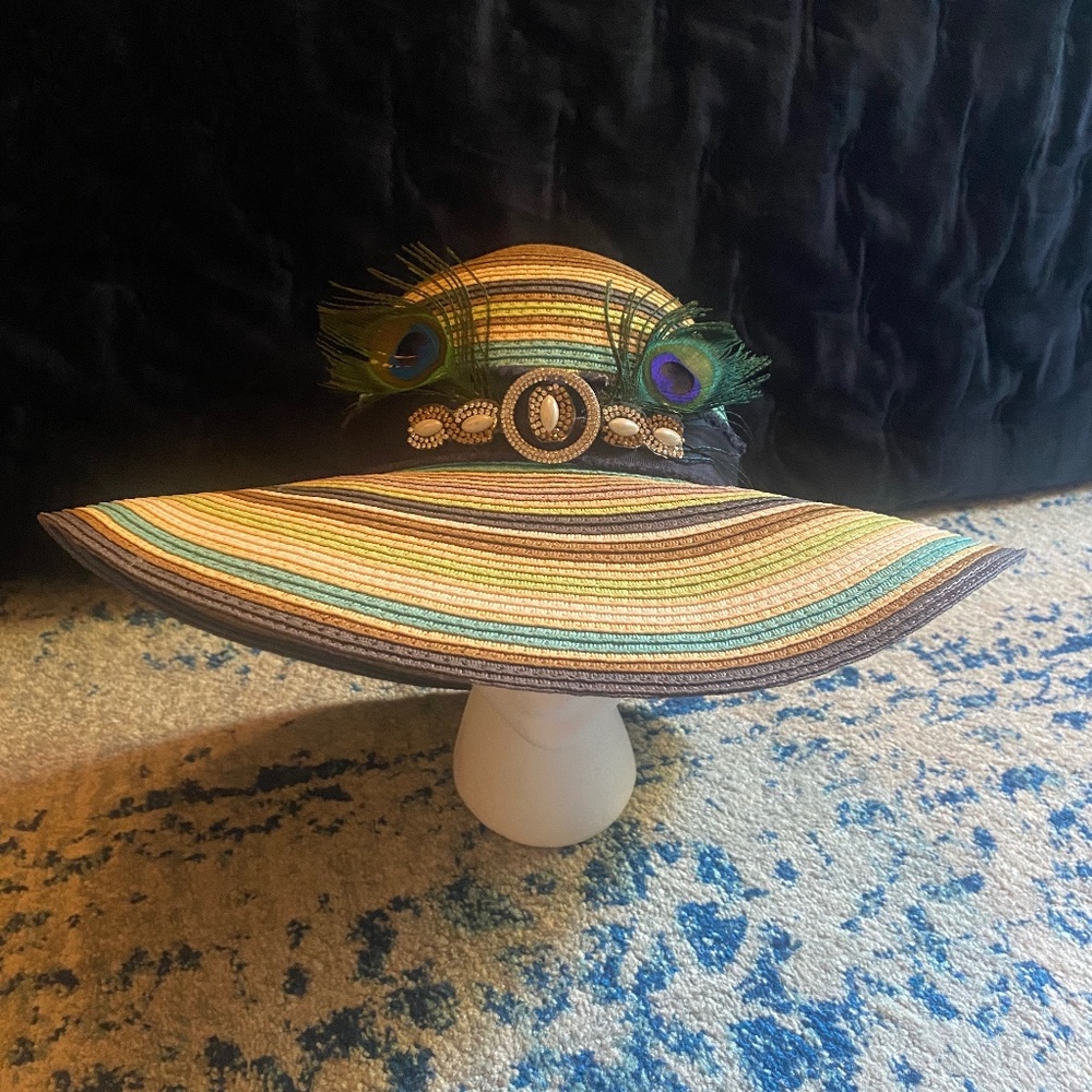 Vintage wide brim straw hat